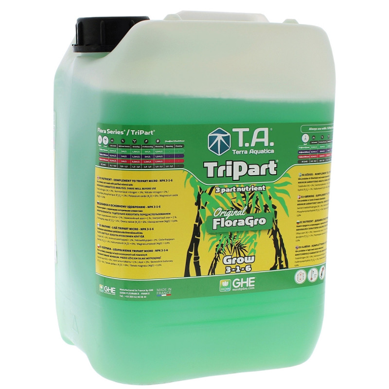Tripart grow - FloraGro 10 litres terra aquatica