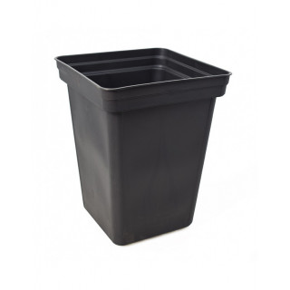 Pot carré noir 5,8 litres - 18 x 18 x 25 cm