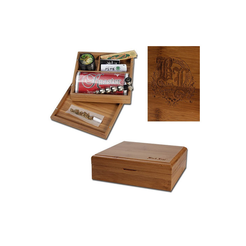 Boite black leaf bamboo - 18 x 17 cm