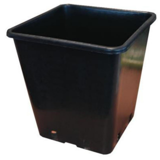 Pot carré noir 11 litres - 25 x 25 x 26 cm