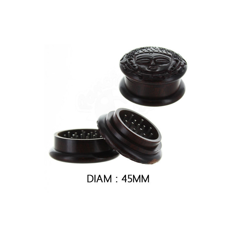 Grinder bois sculpté logo Bouddha - 45mm