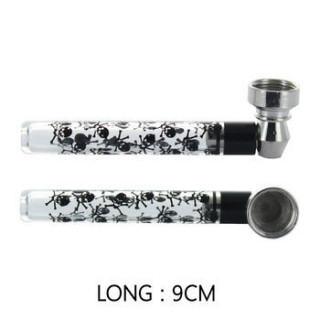 Pipe en verre 9 cm - motifs divers - YD-008