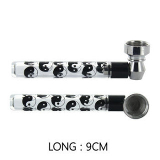 Pipe en verre 9 cm - motifs divers - YD-008