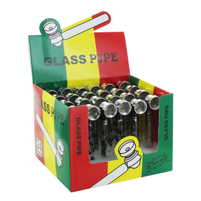 Pipe en verre 9 cm motifs divers