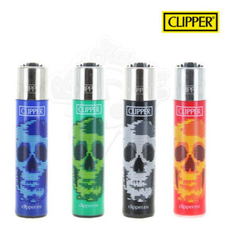 Briquet Clipper Blurry Skulls couleurs diverses - vendu à l'unité