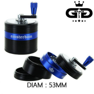 Grinder grace Amsterdam 53mm 4 parties bleu - BNN-06MIX