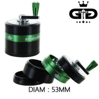 Grinder grace Amsterdam 53mm 4 parties vert - BNN-06MIX