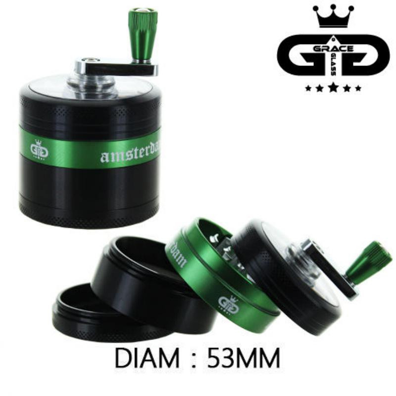 Grinder grace Amsterdam 53mm 4 parties vert - BNN-06MIX