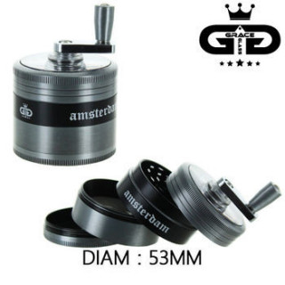 Grinder grace Amsterdam 50mm 4 parties - BN-40MIX Gris/Noir