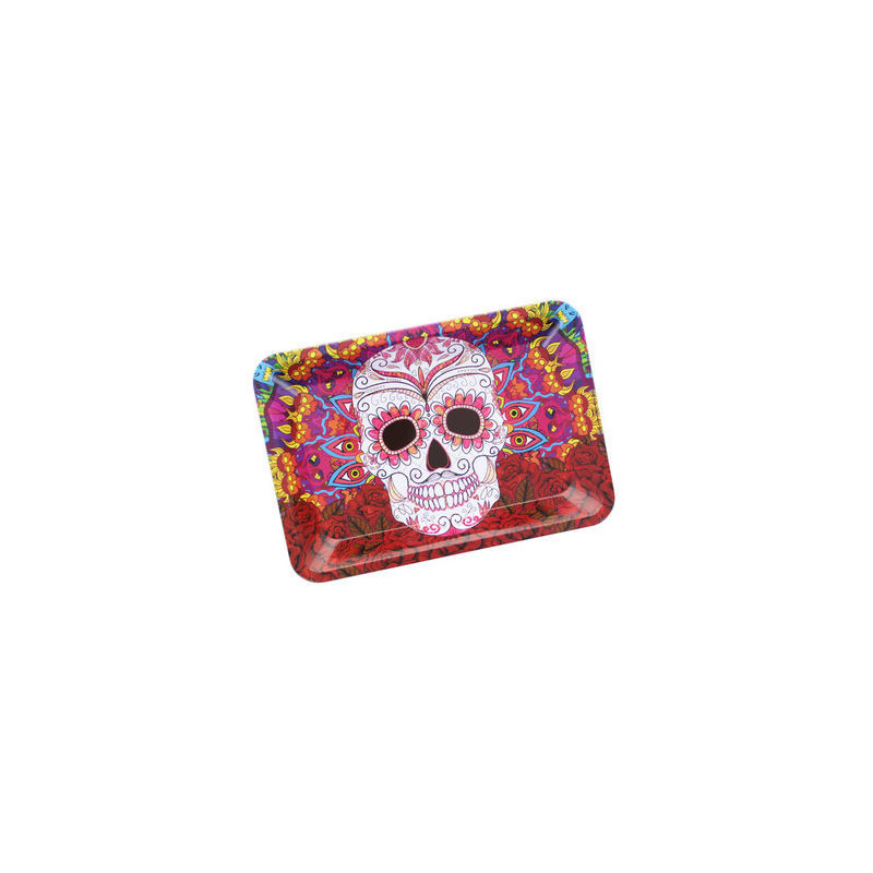 Plateau de roulage métal 18 x 12,5 cm - Mexican Skull