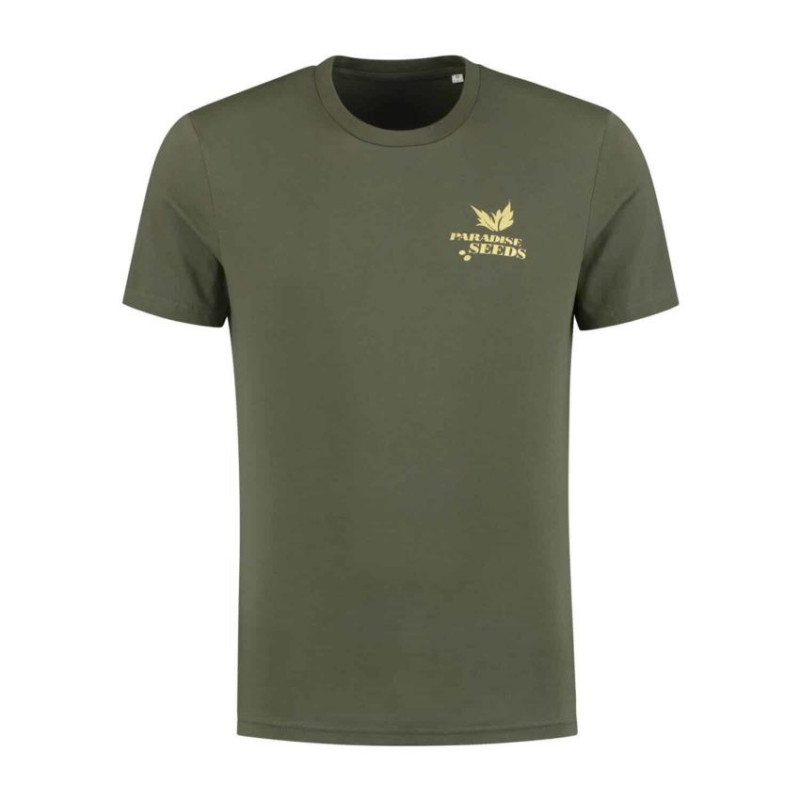 T-Shirt Homme Olive logo dorée - Paradise Seeds