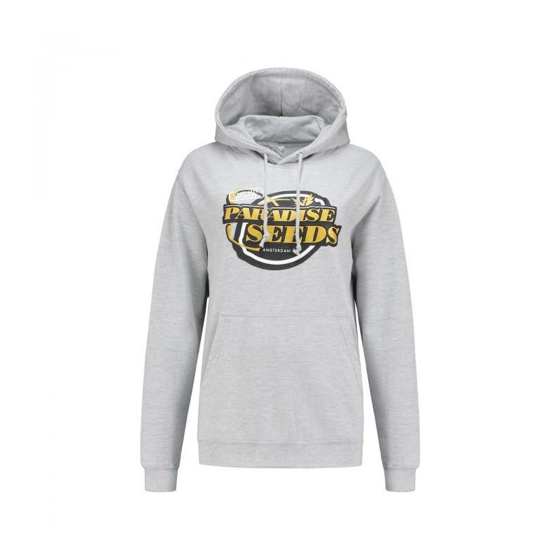 Sweat à capuche gris ancien logo Paradise Seeds doré - Paradise Seeds