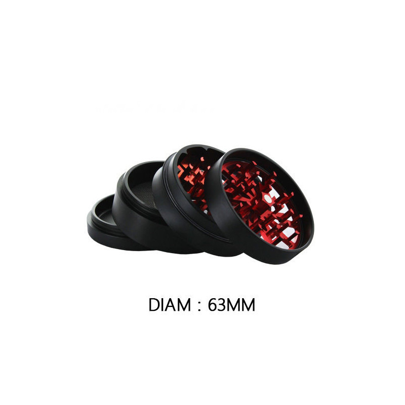Grinder Alu 60mm 4 parties Rouge - SD630
