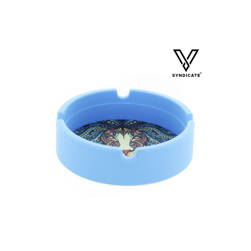 Cendrier rond en silicone "Tribal Lion"
