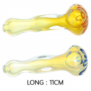 Pipe en Verre Colorée Jaune - GP-326 - 11cm