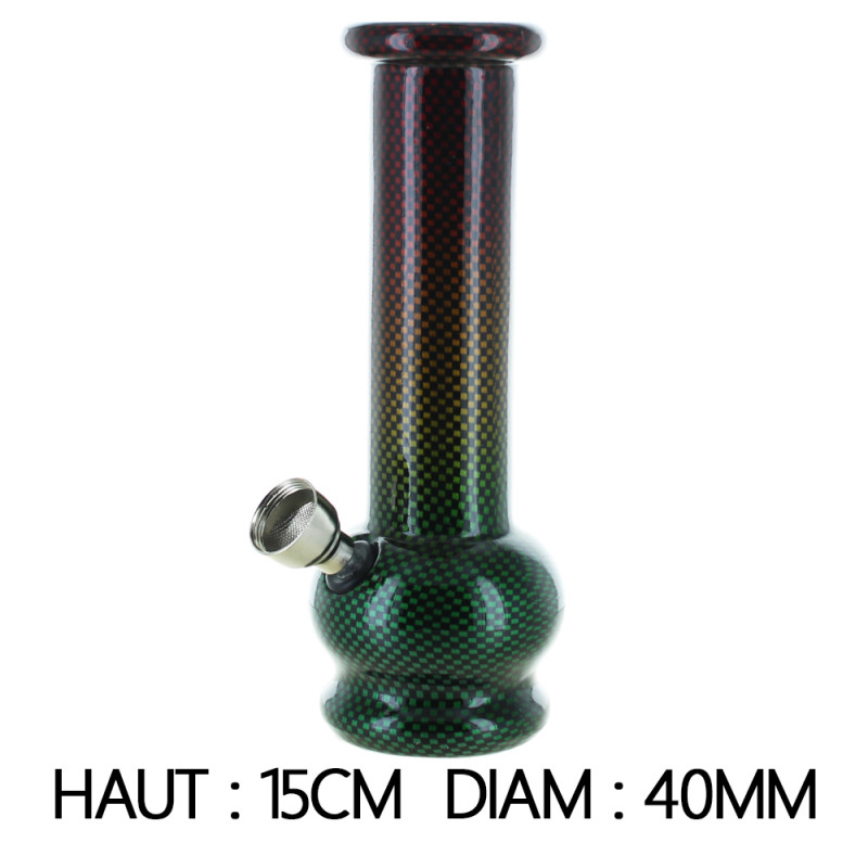 Bang Verre BLMIN Noir Rasta - 15cm