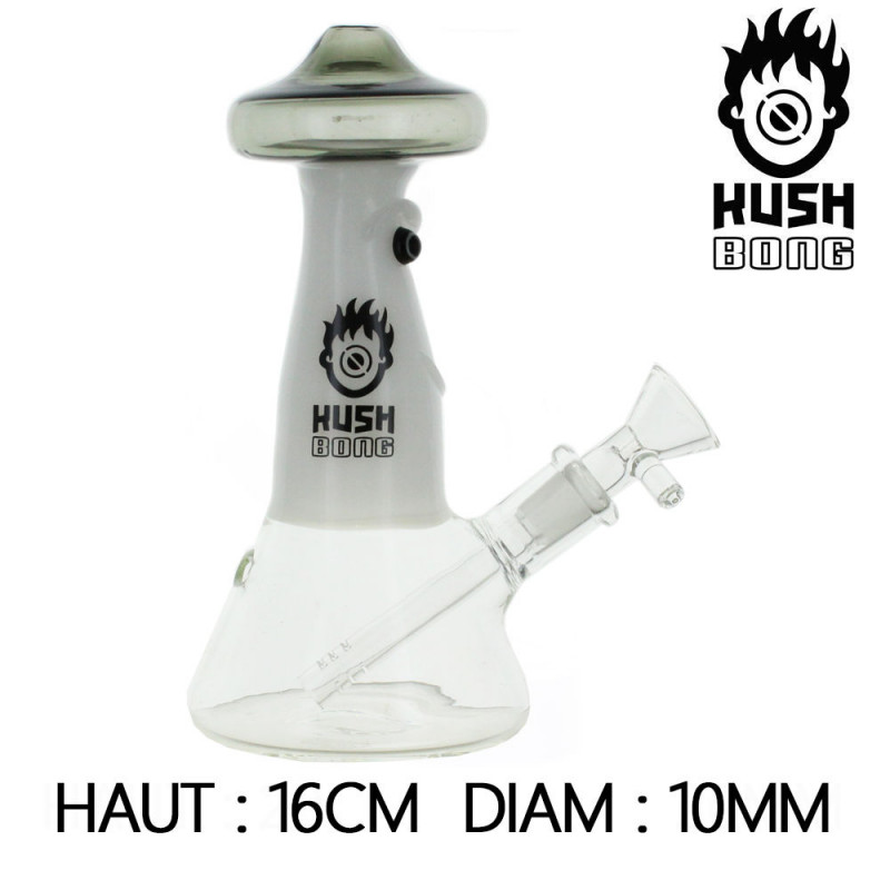 Bang en Verre "Mushroom Man" Noir - 16cm - Kush Bong