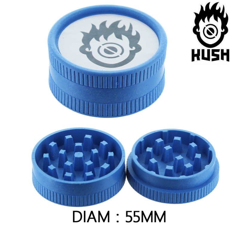 Grinder Bio "Kosmic" Bleu - 2 parties - 55mm - Kush