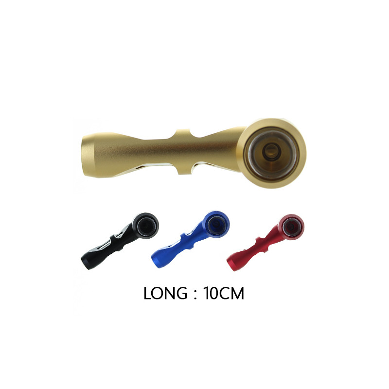 Pipe en métal avec foyer en verre - 10cm
