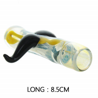 Pipe en verre "Moustache" - 1HM02 - 8.5cm