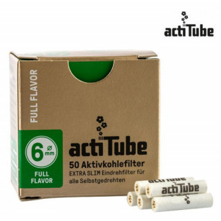 Boîte de 50 filtres a charbon pour cigarettes - 6mm - Actitube
