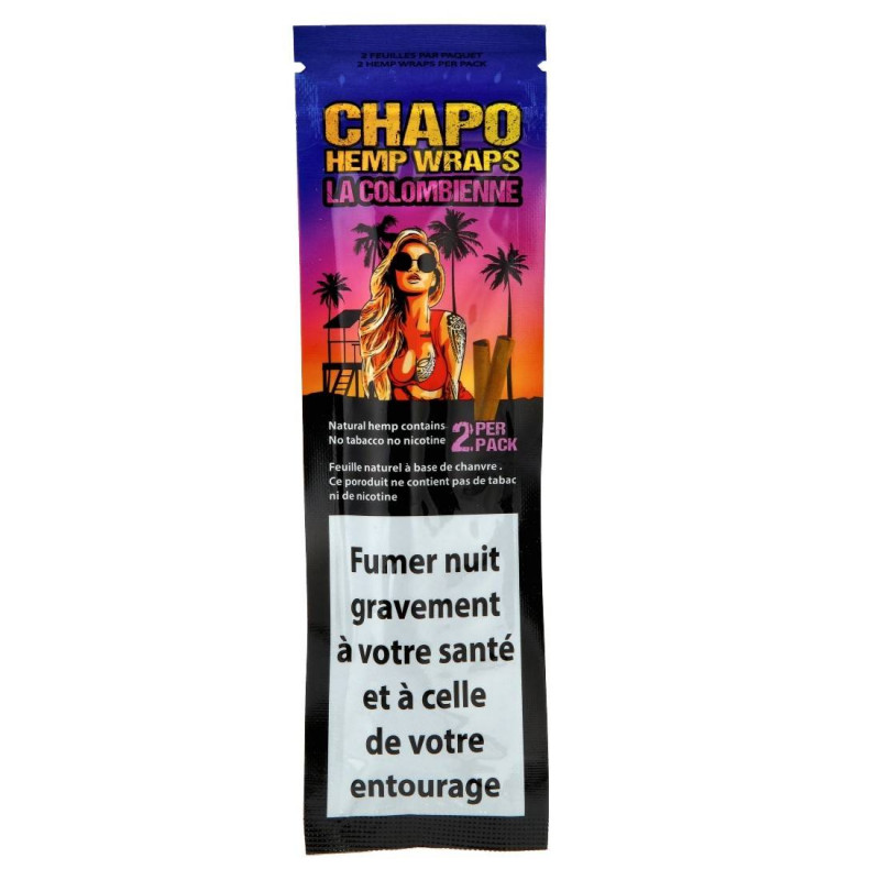 Feuilles à rouler - Blunt Hemp Wrap "La Colombienne" - Fraise + Kiwi - Chapo