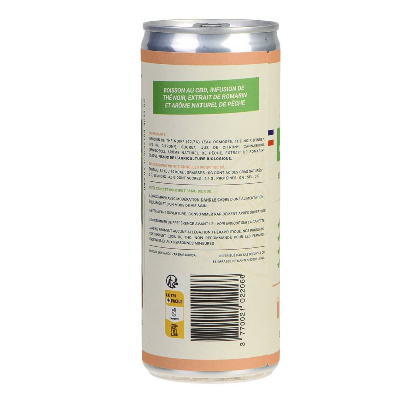Boisson au CBD - Pêche-Romarin - JANE Boisson au CBD - Pêche-Romarin - JANE