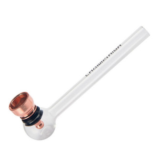 Pipe en verre et metal - 12cm - Champ High