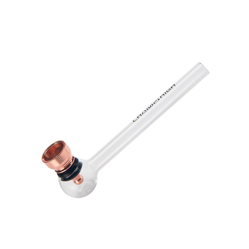 Pipe en verre et metal - 12cm - Champ High