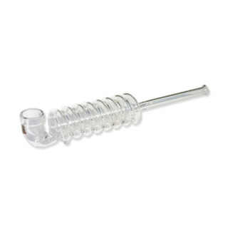 Pipe en Verre "Spirale" Transparente- 22cm