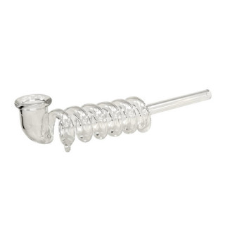 Pipe en Verre "Spirale" Transparente- 17 cm