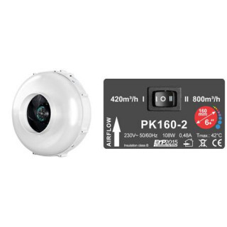 Extracteur - Ø160mm - 2 vitesses 420-800m3/H cablé - Prima Klima