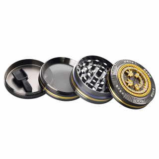 Grinder Pollinator Coffret Cadeau Métal Diamants Feuille Face - 50 mm