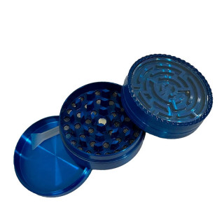 Grinder Pollinator Métal Labyrinth Bleu - 63 mm