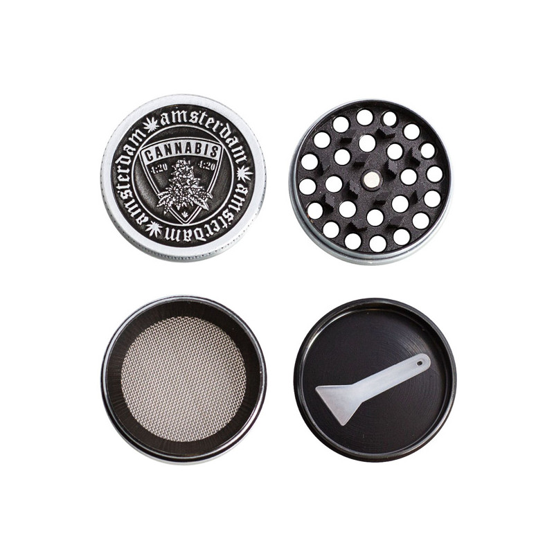 Grinder Pollinator Métal Amsterdam Bouclier - 40mm Grinder Pollinator Métal Amsterdam Bouclier - 40mm
