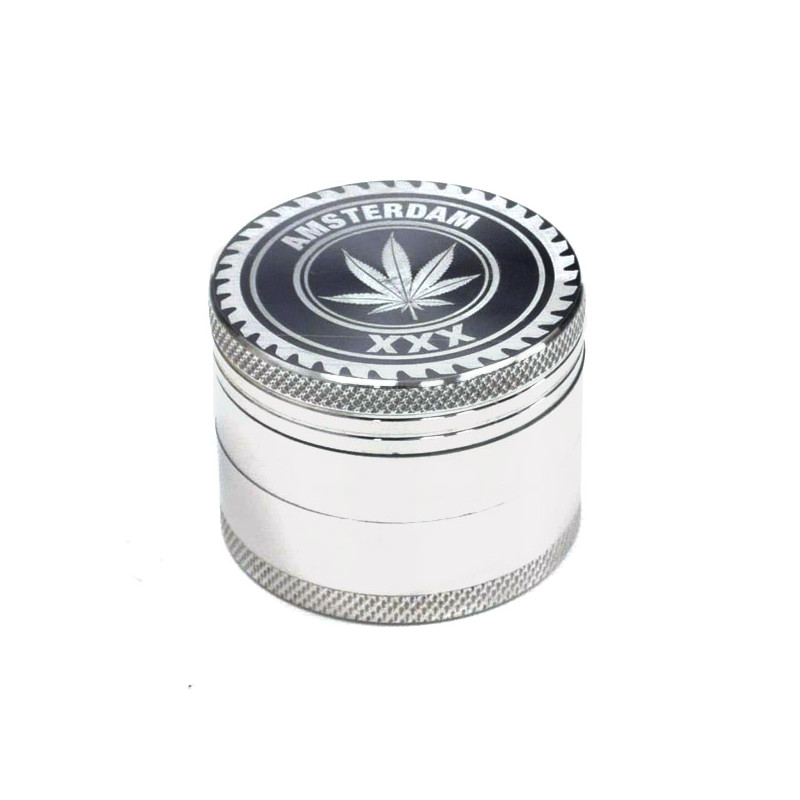 Grinder Pollinator Métal Amsterdam Feuille D'argent - 50 mm