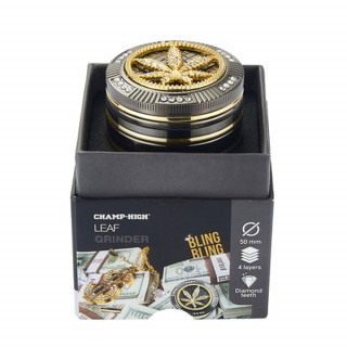 Grinder Pollinator Coffret Cadeau Métal Diamants Feuille - 50 mm