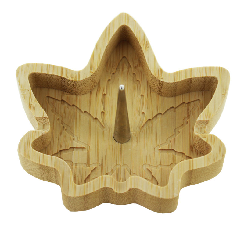 Cendrier en bois de Bambou Leaf - Marron