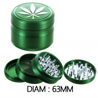Grinder Alu Vert - Leaf - 63mm