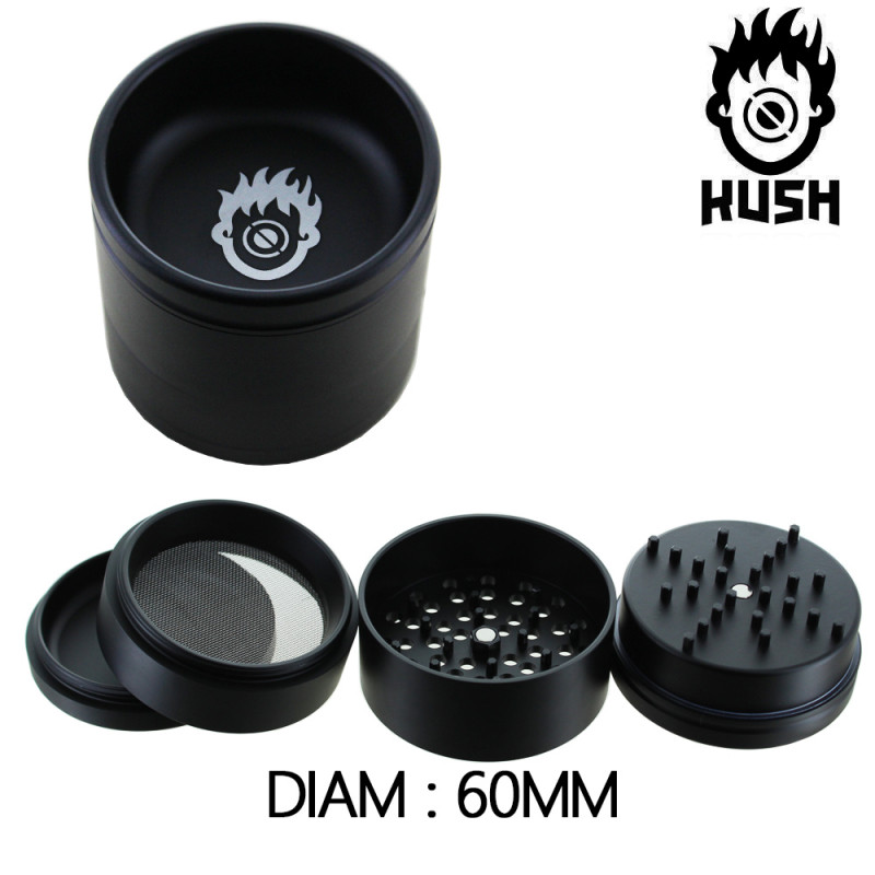 Grinder Alu Kush Noir - Crusher - 60mm
