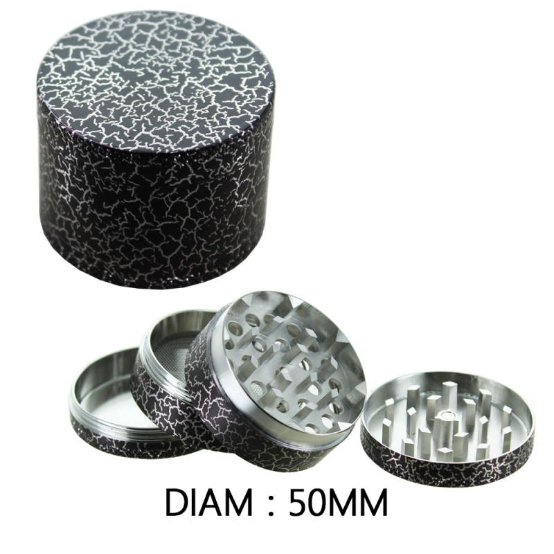 Grinder Alu Noir - Cracked - 50mm