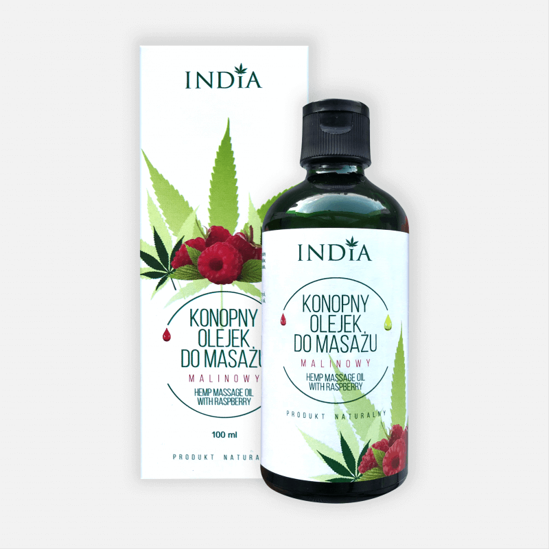 Huile de massage chanvre et framboises 100 ml - India Huile de massage chanvre et framboises 100 ml - India