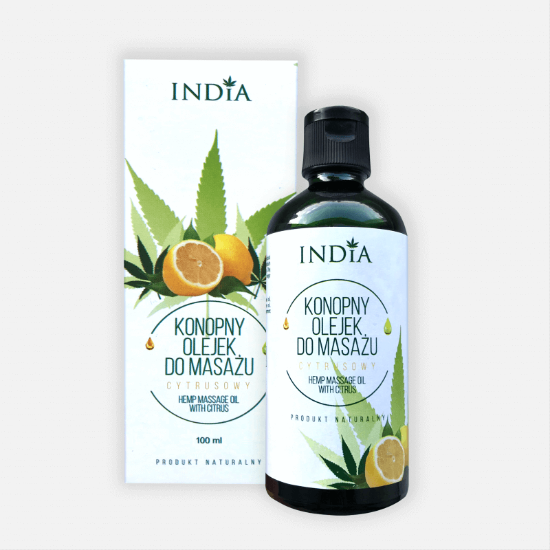 Huile de massage chanvre et agrumes 100 ml - India Huile de massage chanvre et agrumes 100 ml - India