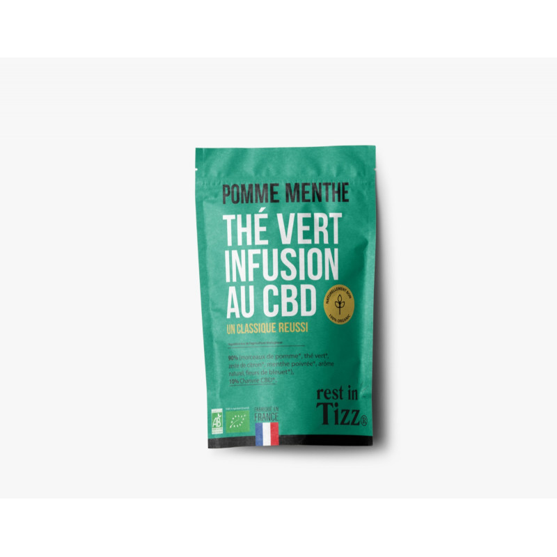 Infusion Bio au CBD Pomme Menthe 50g - Tizz Infusions CBD