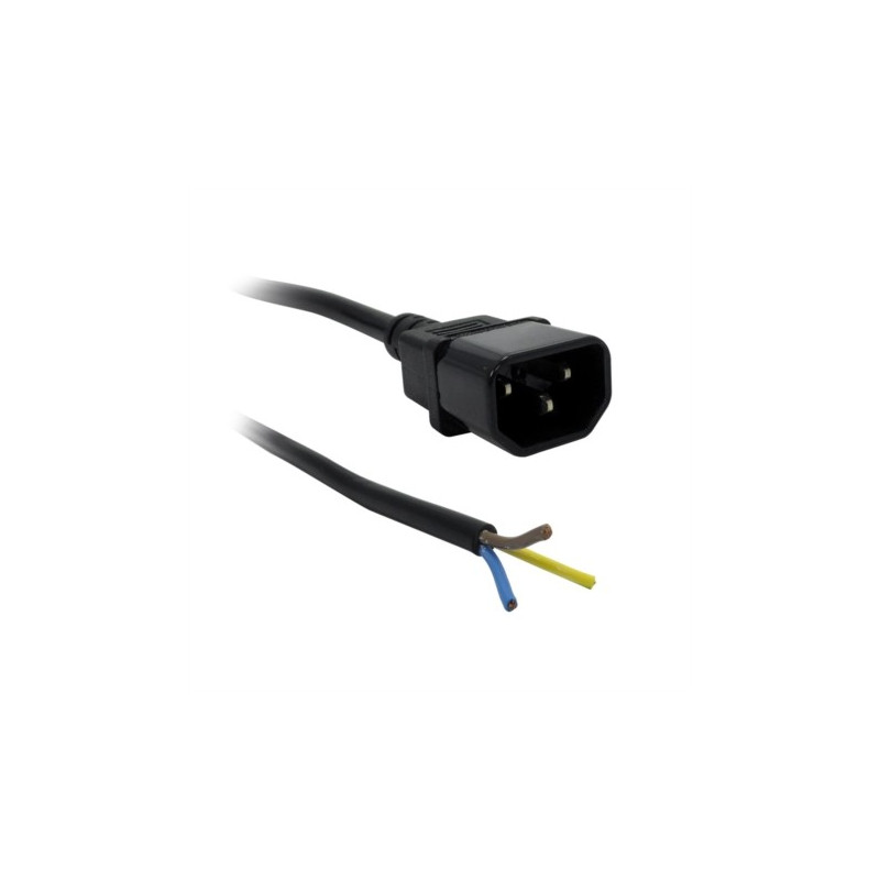 Cordon IEC mâle C14 - 3x1.5mm - 2 mètres - noir Cordon IEC mâle C14 - 3x1.5mm - 2 mètres - noir