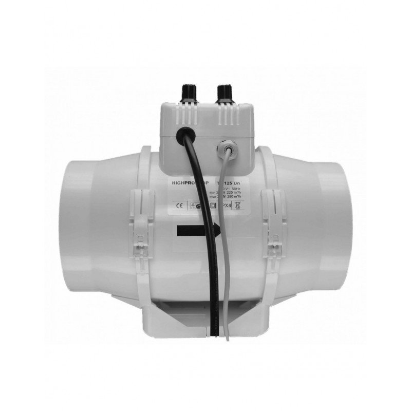Extracteur TT-UN - Ø125 mm 280m3/H - Thermostat et variateur