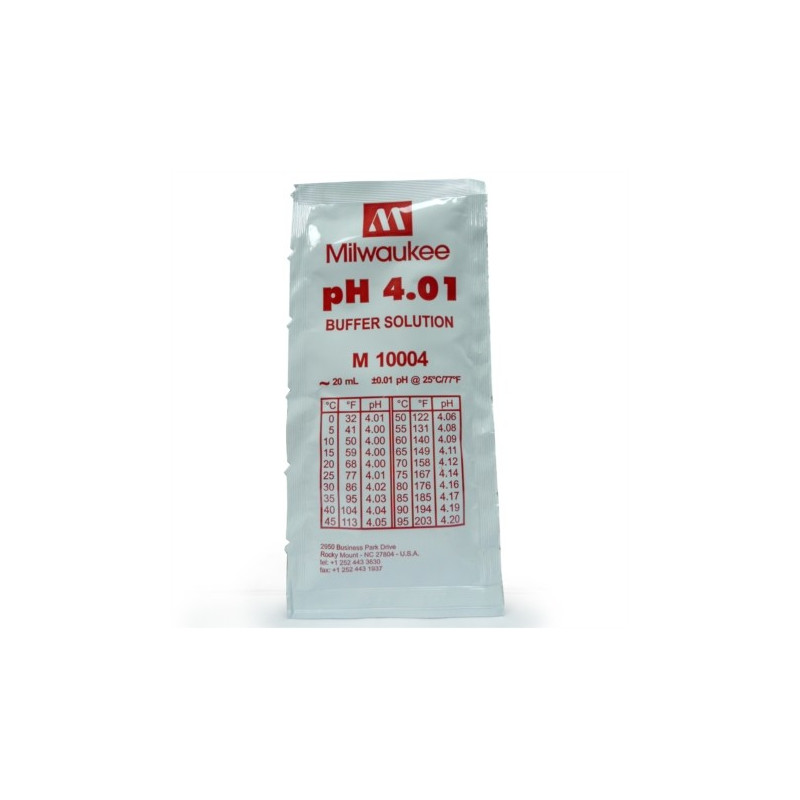 Solution d'étalonnage pH 4.01 Milwaukee - sachet 20 ml