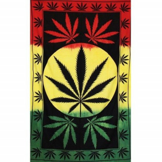 Tenture Feuille Rasta 140 x 220cm