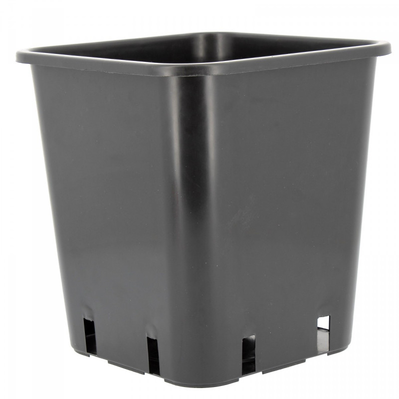 Pot carré noir 11 litres - 25 x 25 x 25,5 cm