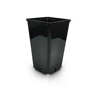 Pot carré noir haut 20 litres - 27 x 27 x 40 cm